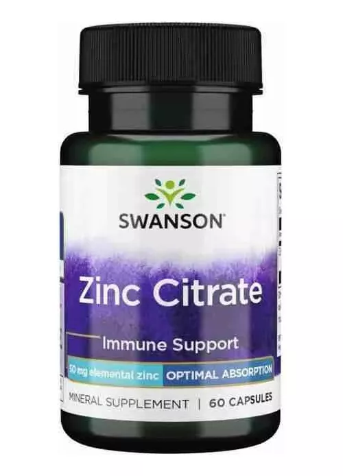 SUPLEMENTO ALIMENTICIO SWANSON ZINC CITRATE 50 MG 60 CAPSULAS - 1