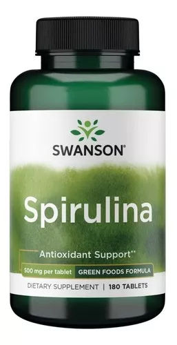 SUPLEMENTO ALIMENTICIO SWANSON GREEN SPIRULINA SUPER ALIMENTO ESPIRULINA 500MG 180T - 1