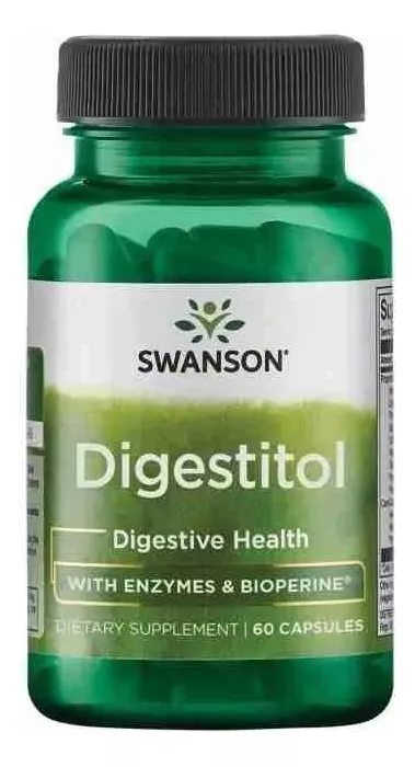 SUPLEMENTO ALIMENTICIO SWANSON DIGESTITOL CON ENZIMAS Y BIOPERINA 60 CAPSULAS - 1