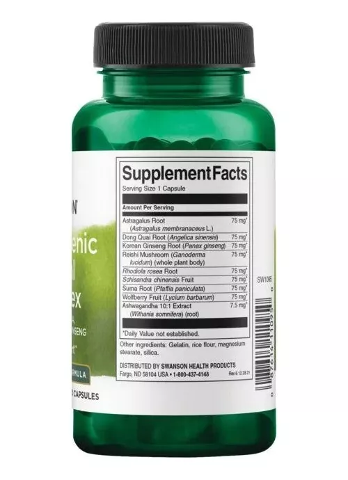 SUPLEMENTO ALIMENTICIO SWANSON ADAPTOGENIC HERBAL COMPLEX 60 CAPSULAS - 2