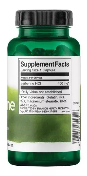 BERBERINA 400MG 60CÁP SWANSON - 2