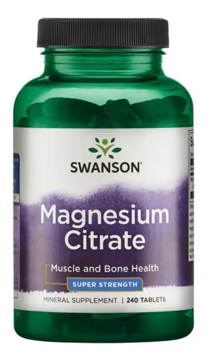 SUPLEMENTO ALIMENTICIO SWANSON CITRATO DE MAGNESIO 240 TAB 112MG PARA 4 MESES ! - 1