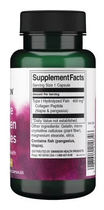 SUPLEMENTO ALIMENTICIO SWANSON COLAGENO MARINO HIDROLIZADO TIPO I 400MG 60CÁP - 2