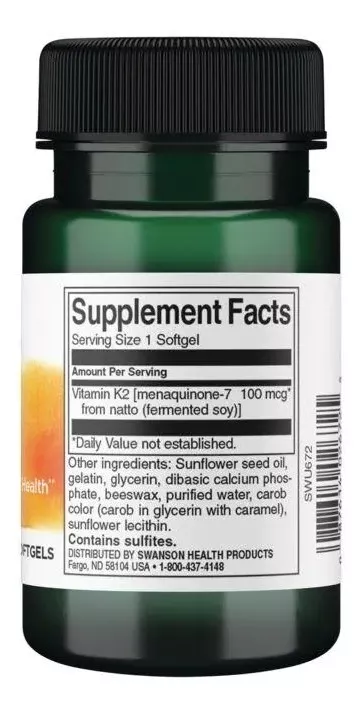 VITAMINA K2ALTA POTENCIA 100MCG 30SGELS SWANSON - 2