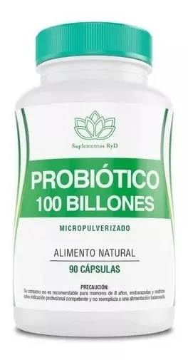 SUPLEMENTO ALIMENTICIO PROBIOTICO 100BILLONES 10CEPAS 90CAP VEGETAL RYD - 1