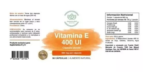 VITAMINA E NATURAL 90 SOFTGELS 400 UI D-ALFA TOCOFEROL - 2