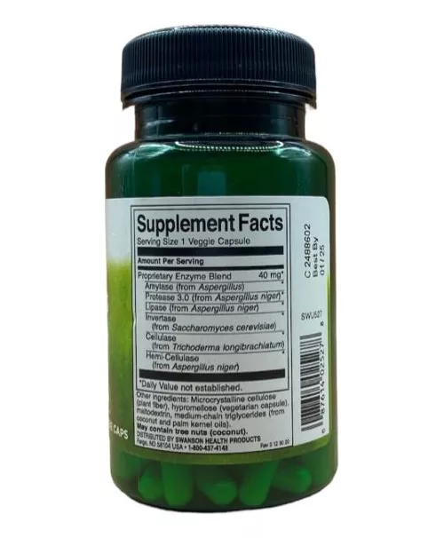 SUPLEMENTO ALIMENTICIO SWANSON ANTI-GAS ENZIME 90 CAPSULAS - 2