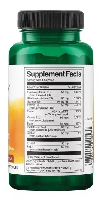 SUPLEMENTO ALIMENTICIO SWANSON COMPLEJO B50 COMPLEX 100CAP - 2