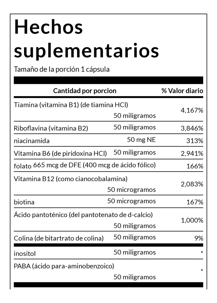 SUPLEMENTO ALIMENTICIO SWANSON COMPLEJO B50 COMPLEX 100CAP - 3