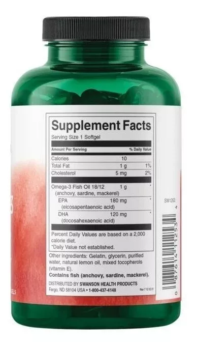 SUPLEMENTO ALIMENTICIO SWANSON OMEGA-3 FISH OIL 150SGELS - 2