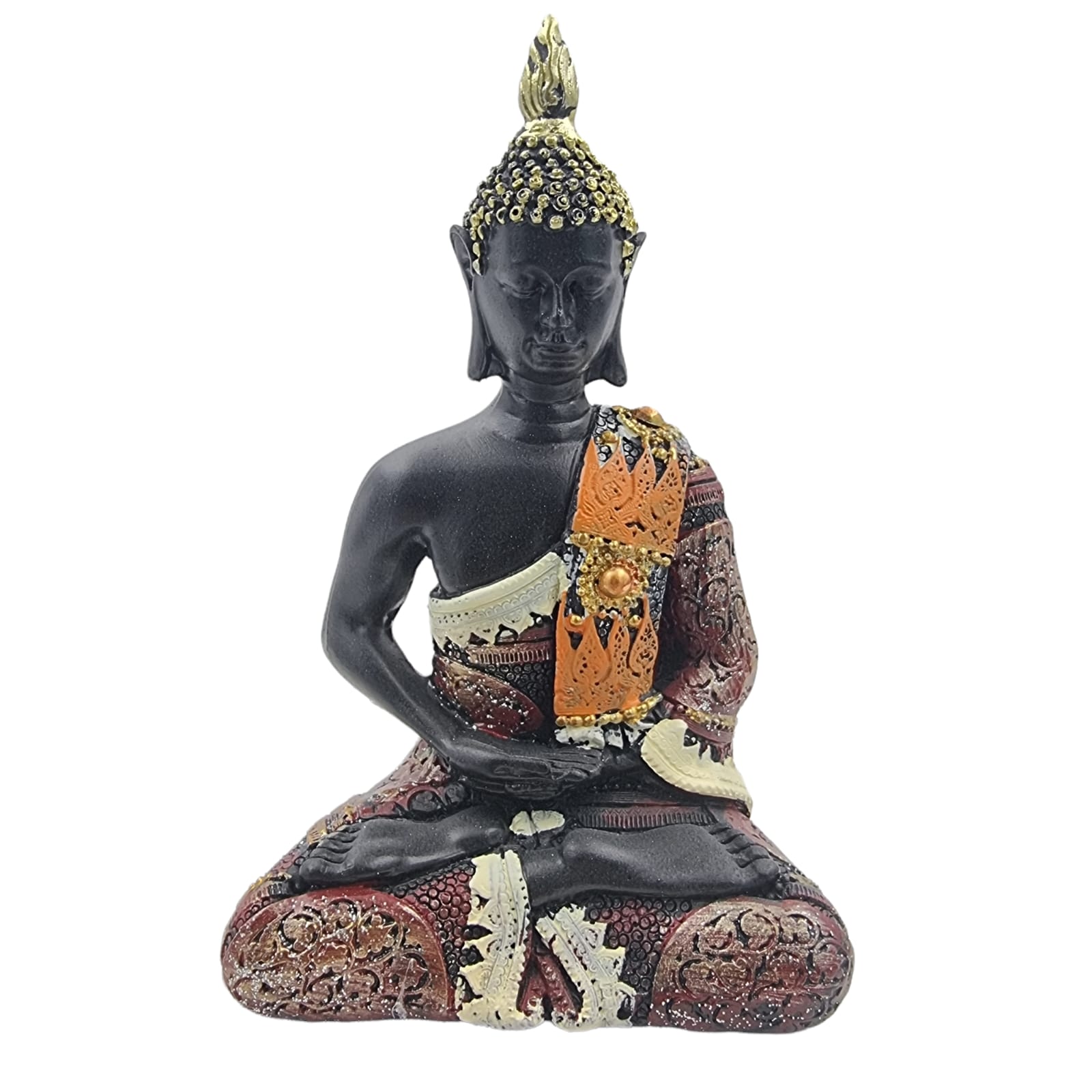BUDA ESTADO MEDITACIÓN NARANJO 12 CM - 1