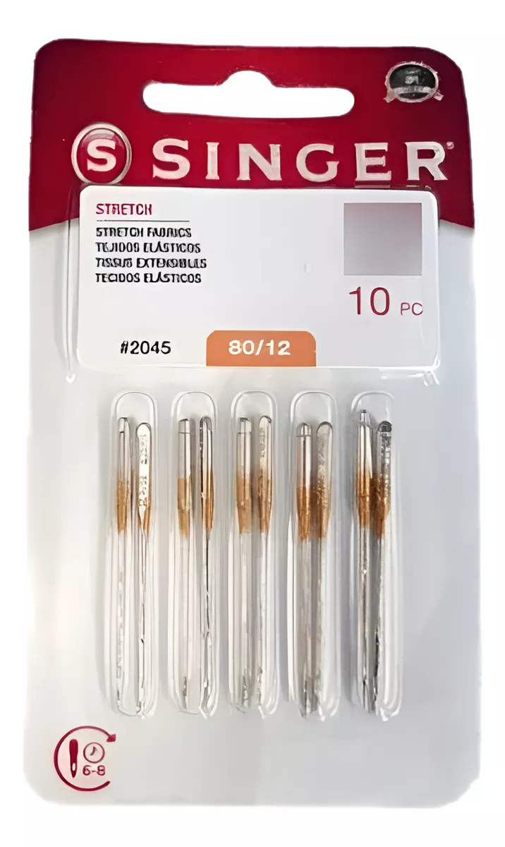 SET AGUJAS SINGER 10 UNIDADES MEDIDA 80/12 NEGRO - 1