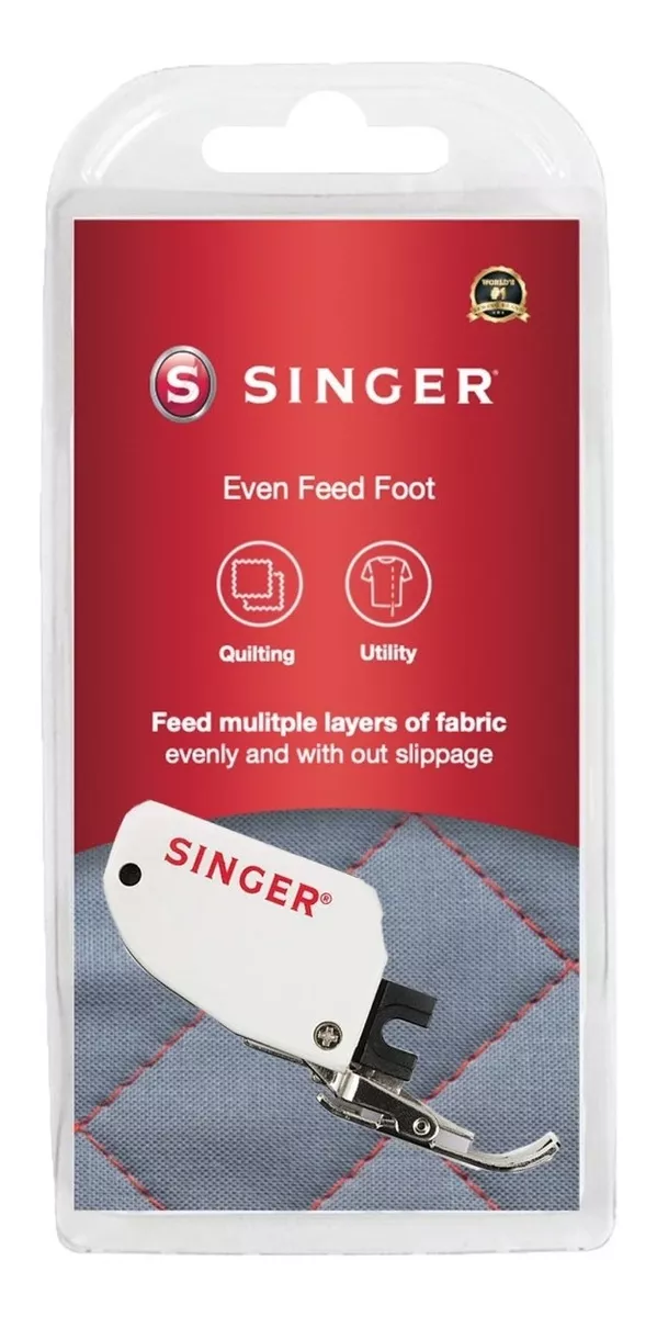 PRENSATELA SINGER PIE DOBLE ARRASTRE ACOLCHADO NEGRO - 1