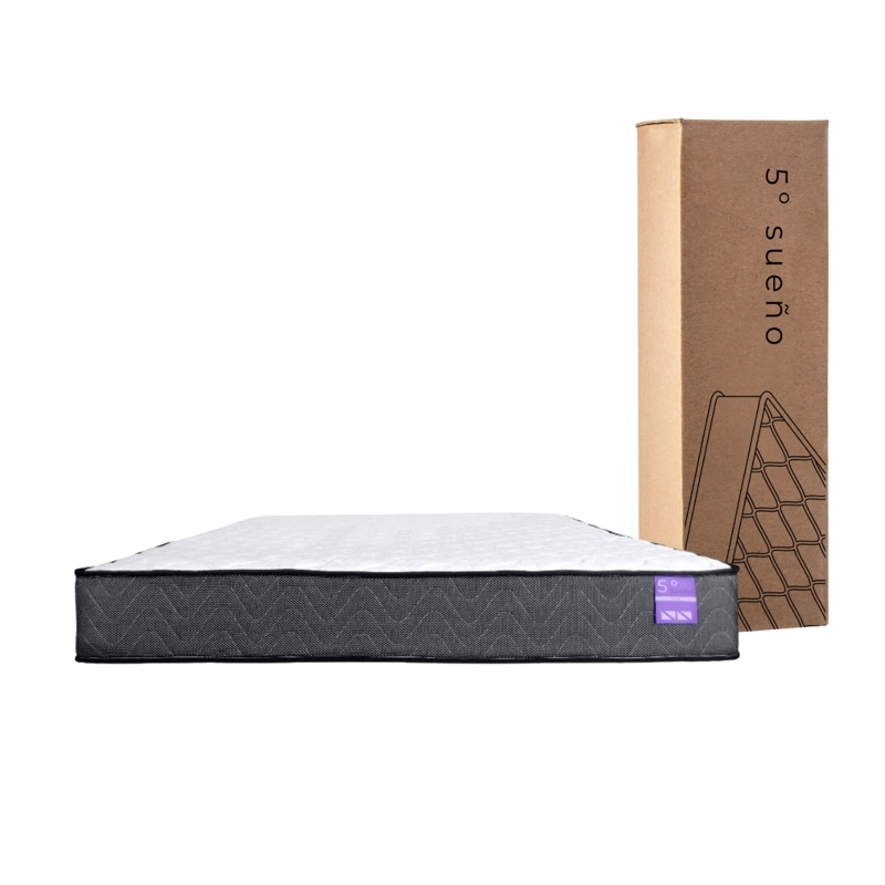 CAMA EUROPEA 2 PLAZAS + RESPALDO TUBULAR MADERA GRIS - 5