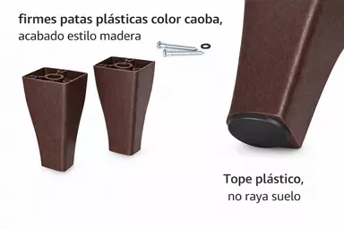 CAMA EUROPEA 2 PLAZAS + RESPALDO TUBULAR MADERA NEGRO - 4