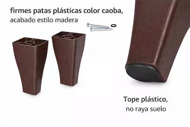 CAMA EUROPEA 2 PLAZAS + RESPALDO TUBULAR MADERA GRIS - 5