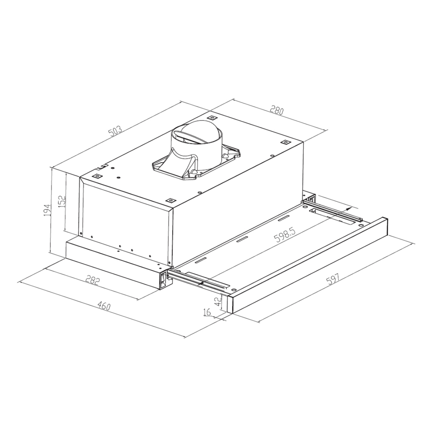 CAMPANA GRONER ANCHO 60 CM COCINA 450  M3/H - 6