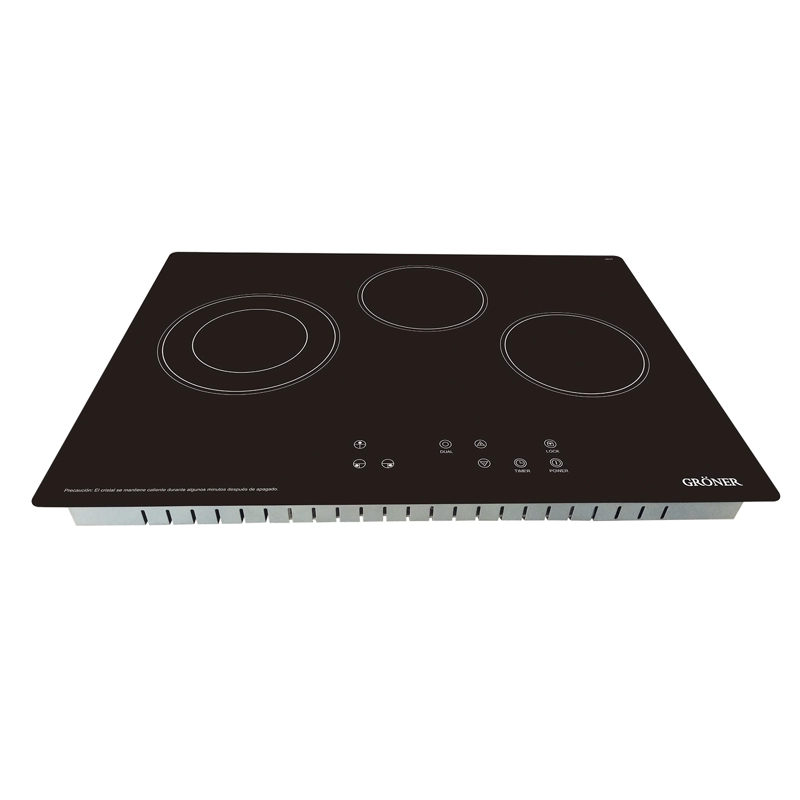 ENCIMERA VITROCERÁMICA ELÉCTRICA GRÖNER 3 PLATOS HE3TB TOUCH DUAL - 3