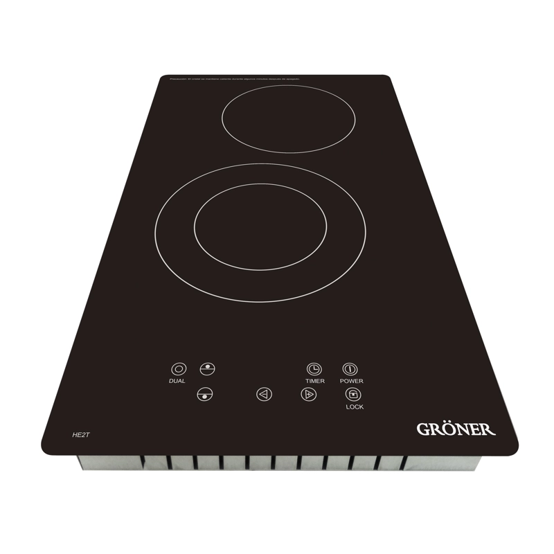 ENCIMERA VITROCERÁMICA ELÉCTRICA GRÖNER 2 PLATOS HE2TB TOUCH DUAL - 3
