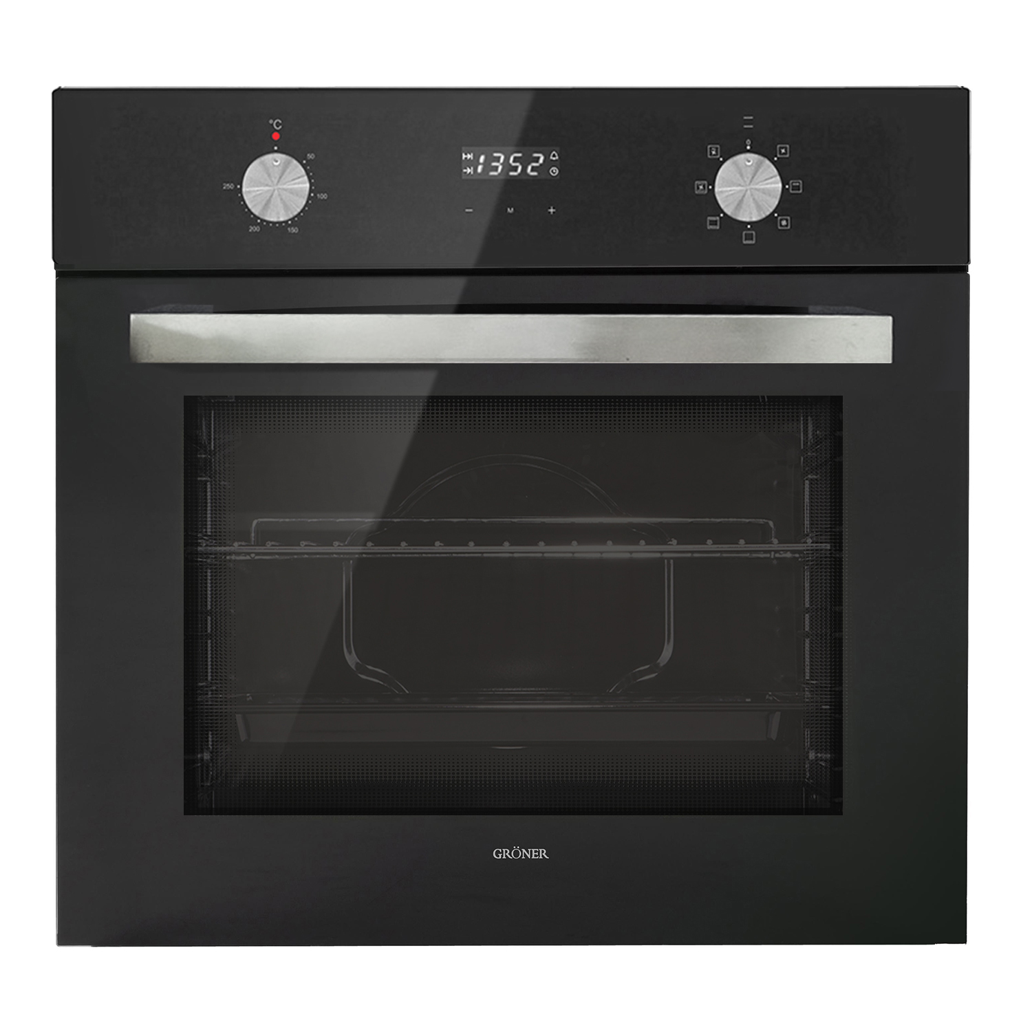 HORNO ELÉCTRICO EMPOTRABLE GRÖNER BLACK TRIPLE VIDRIO 7F 56L - 4