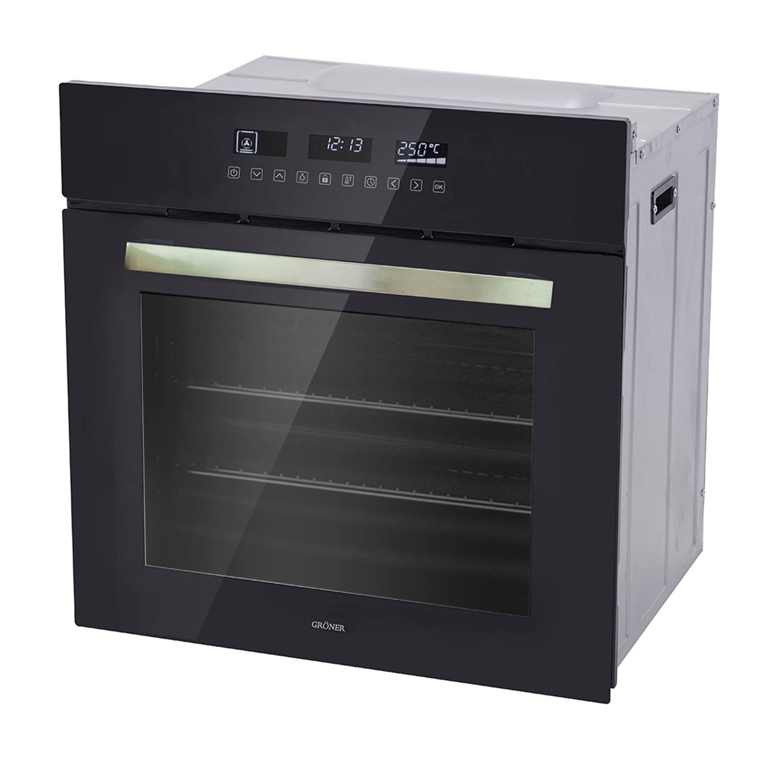 HORNO ELÉCTRICO GRÖNER EMPOTRABLE 59L QH59DBT BLACK TOUCH TRIPLE VIDRIO 10F - 3