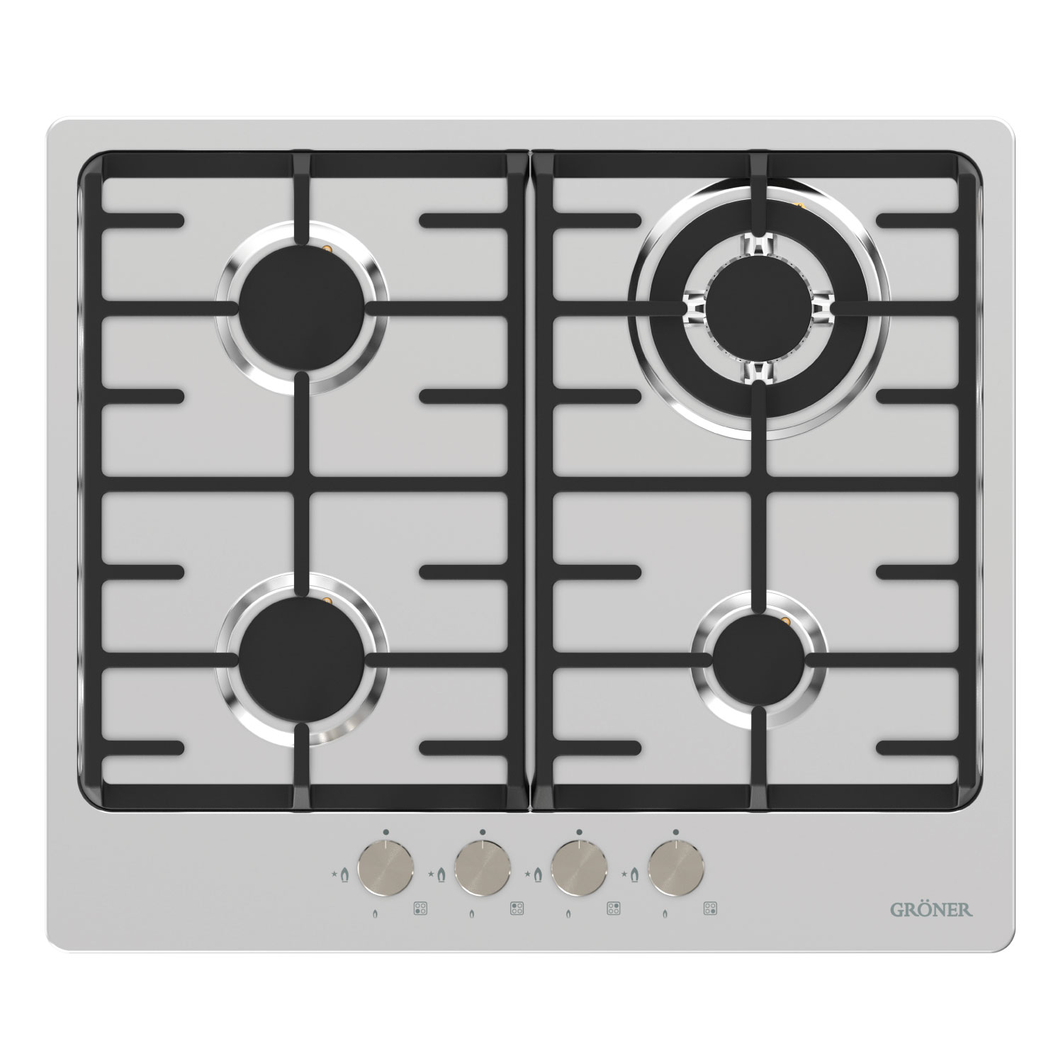 ENCIMERA A GAS GRÖNER 4 PLATOS QEG4 INOXIDABLE - 2