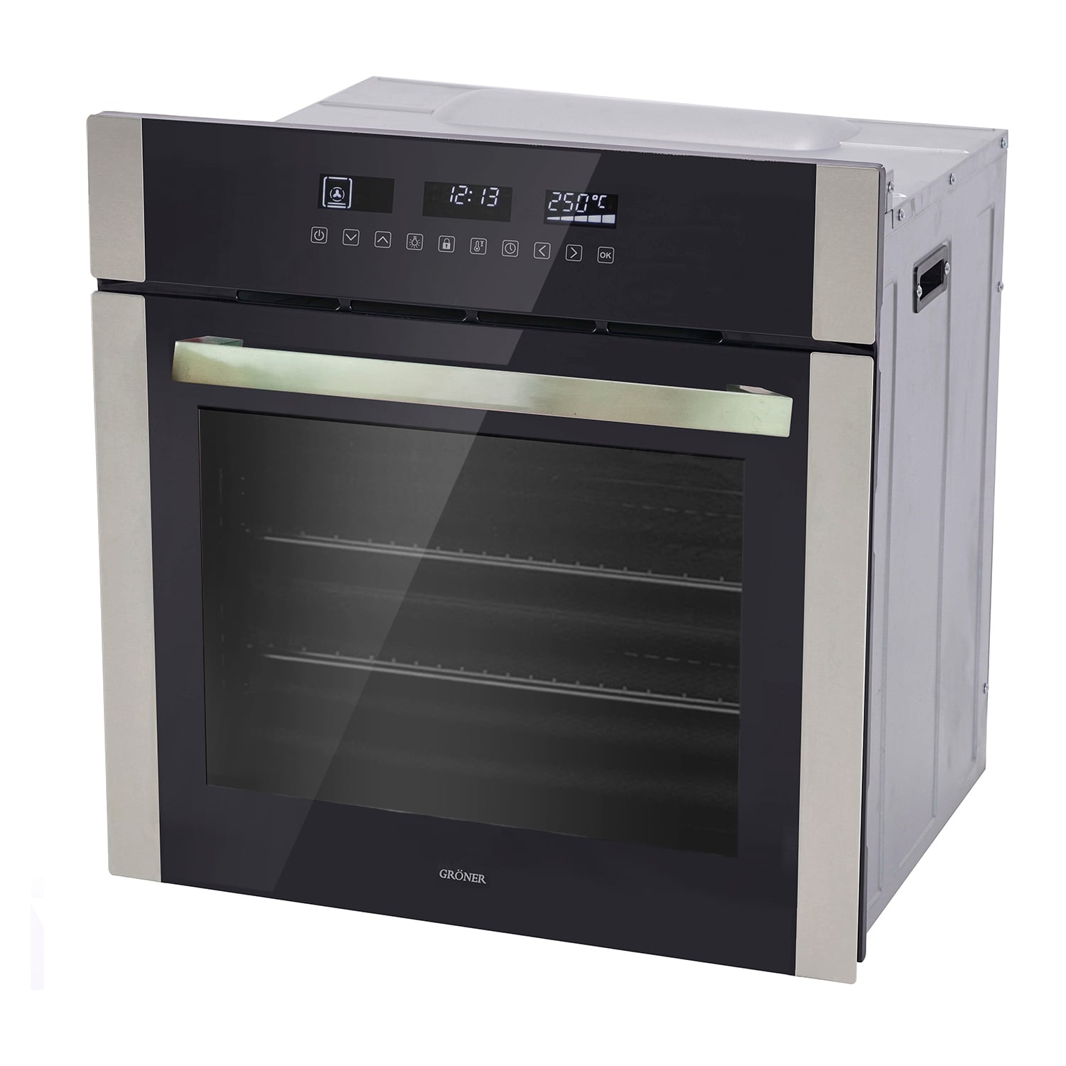HORNO ELÉCTRICO GRONER EMPOTRABLE 59L QH59DSST INOX TOUCH TRIPLE VIDRIO 10F - 2
