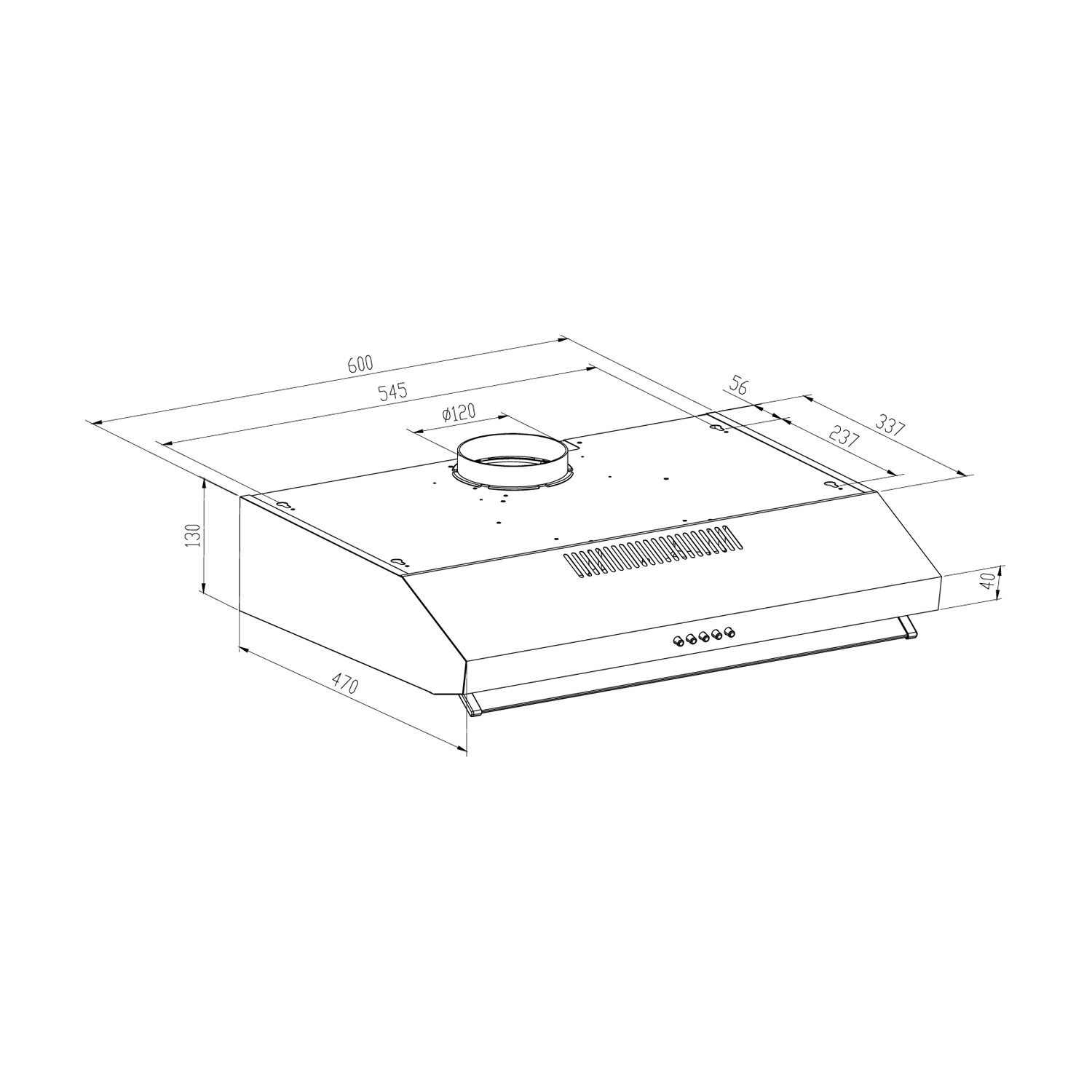 CAMPANA GRÖNER ANCHO 60 CM QHD1B COCINA BLACK - 6