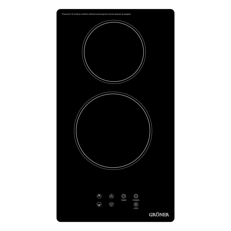 ENCIMERA VITROCERAMICA GRÖNER TOUCH BLACK 2Q - 2