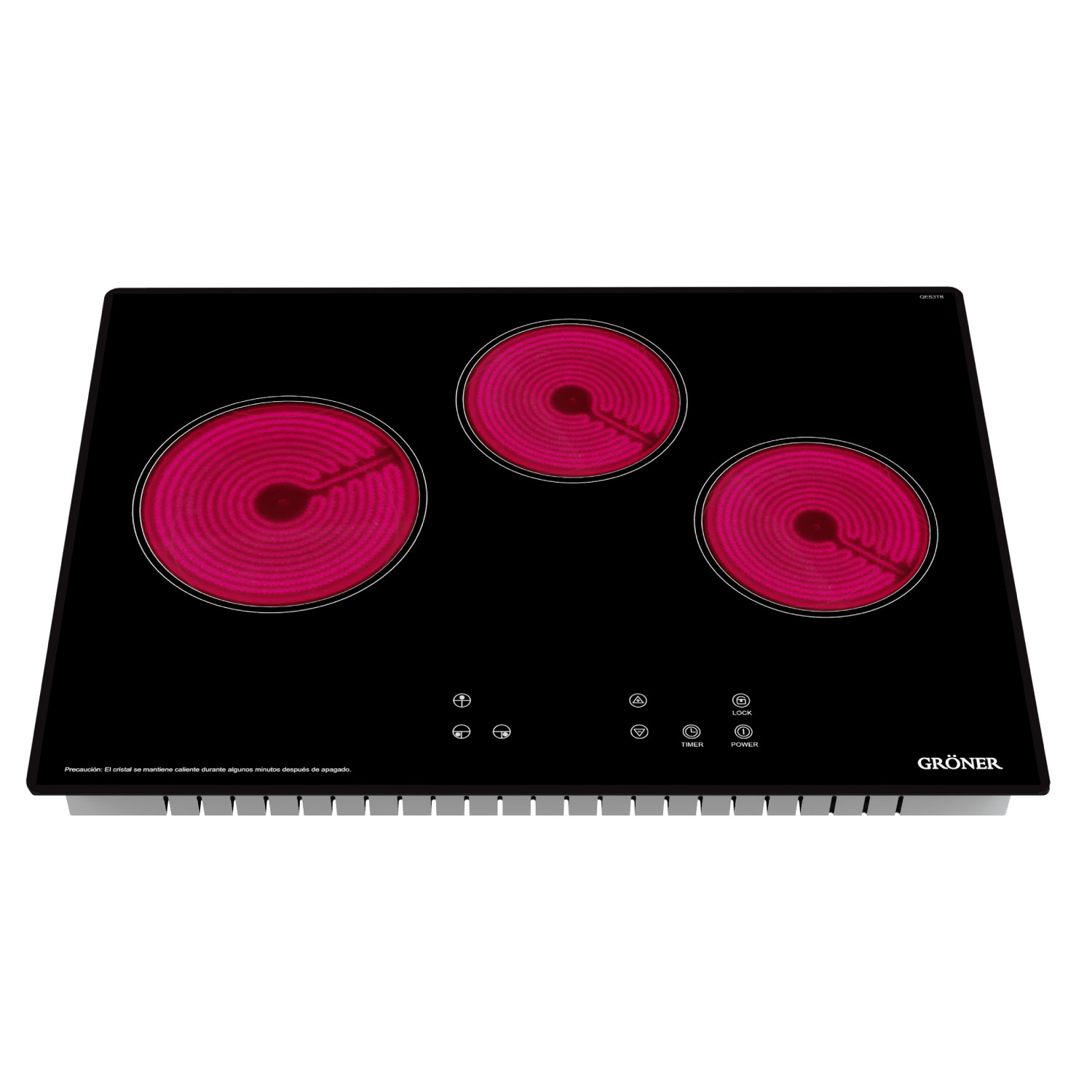ENCIMERA VITROCERÁMICA GRÖNER TOUCH BLACK 3Q - 3
