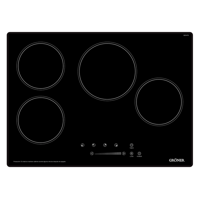ENCIMERA VITROCERAMICA GRÖNER TOUCH BLACK 4Q - 1