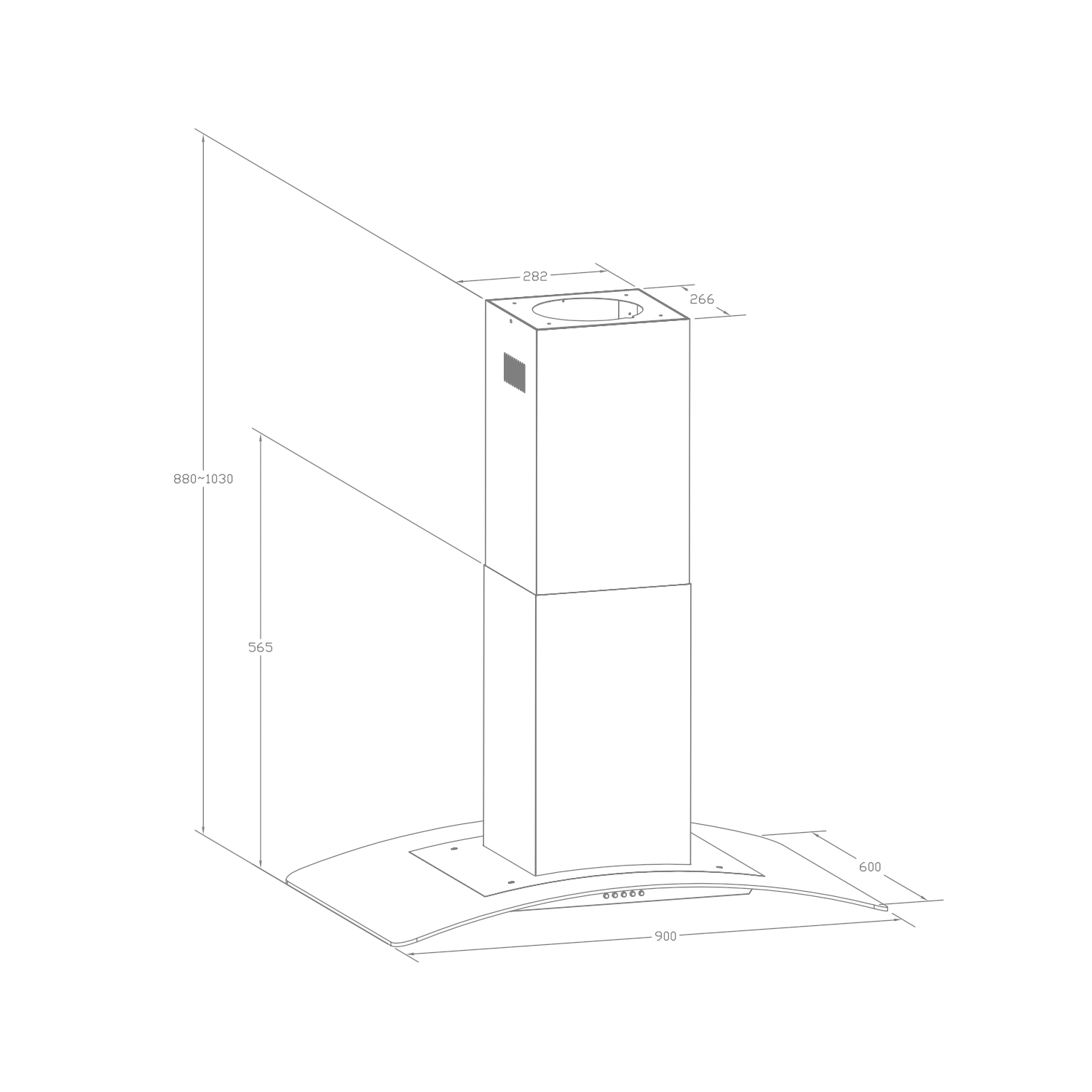 CAMPANA GRONER ANCHO 90 CM QCIS90V ISLA INOX - 3