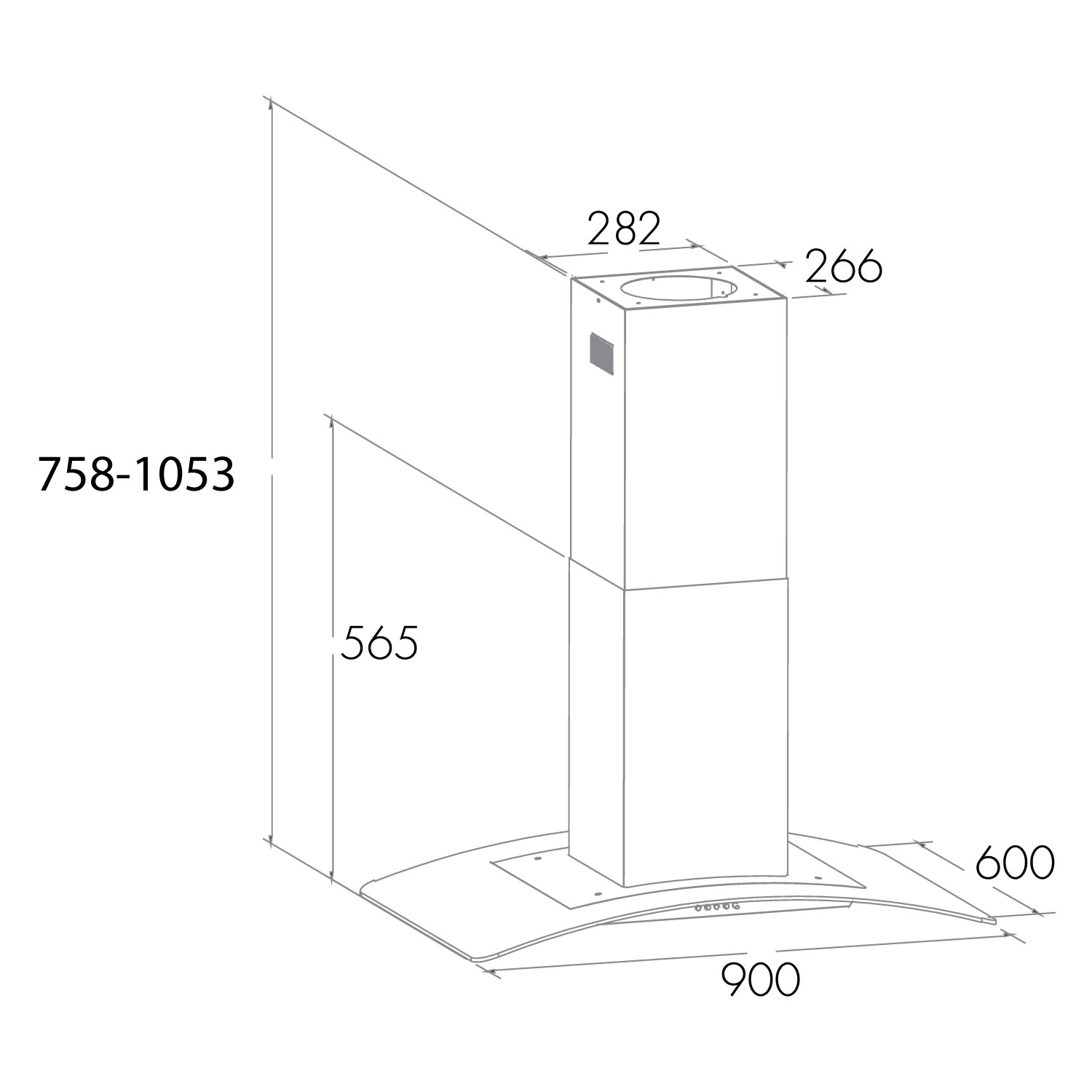 CAMPANA GRONER ANCHO 90 CM QCIS90V ISLA INOX - 6