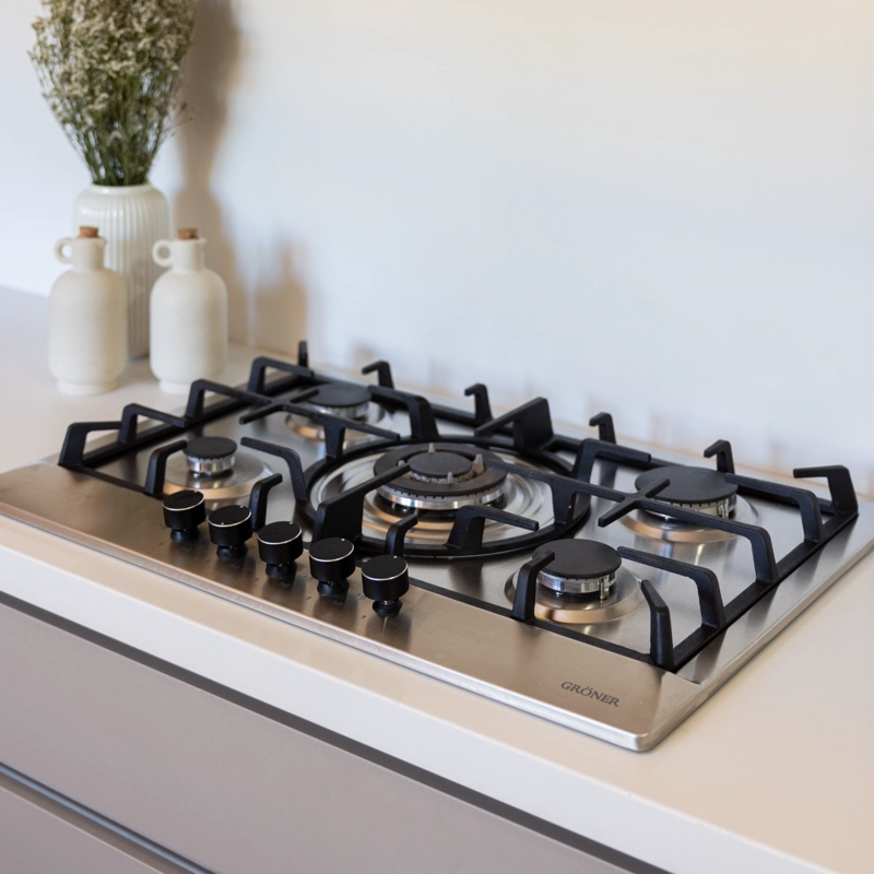 ENCIMERA A GAS GRÖNER 5 PLATOS QEG5W INOXIDABLE DELUXE - 2