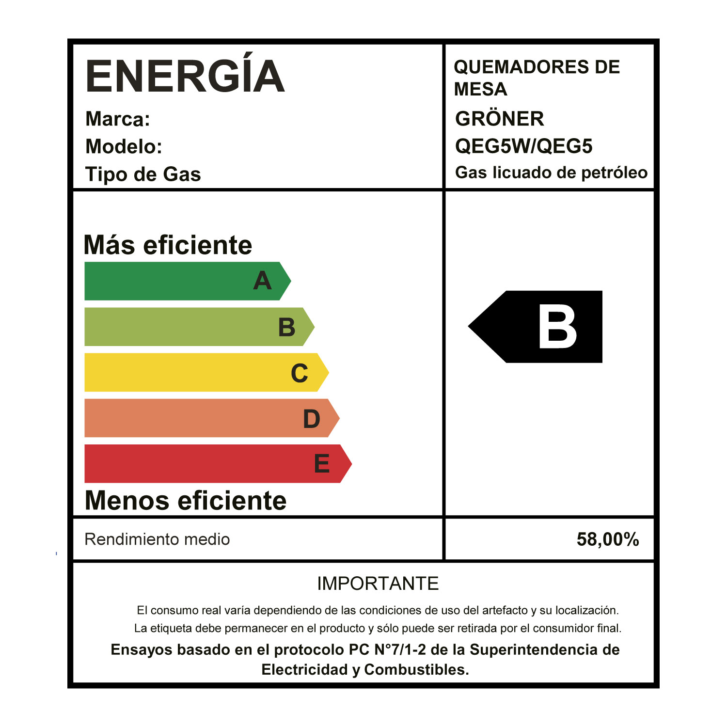ENCIMERA A GAS GRÖNER 5 PLATOS QEG5 INOXIDABLE - 3