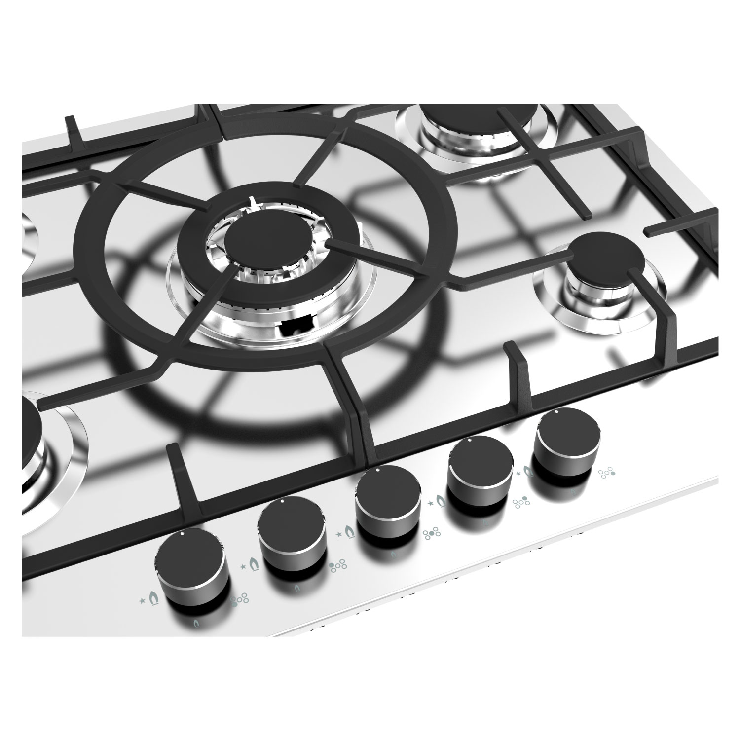 ENCIMERA A GAS GRÖNER 5 PLATOS QEG5 INOXIDABLE - 4