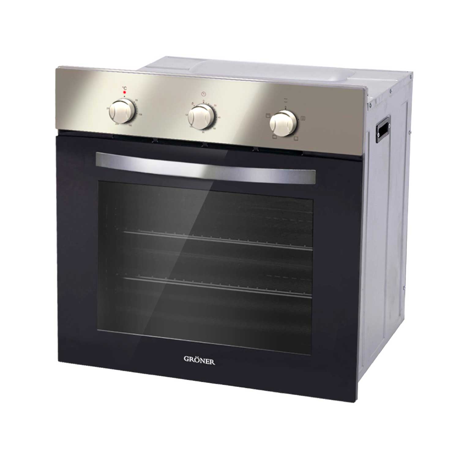 HORNO ELÉCTRICO GRONER 60L EMPOTRABLE INOX 4F - 1