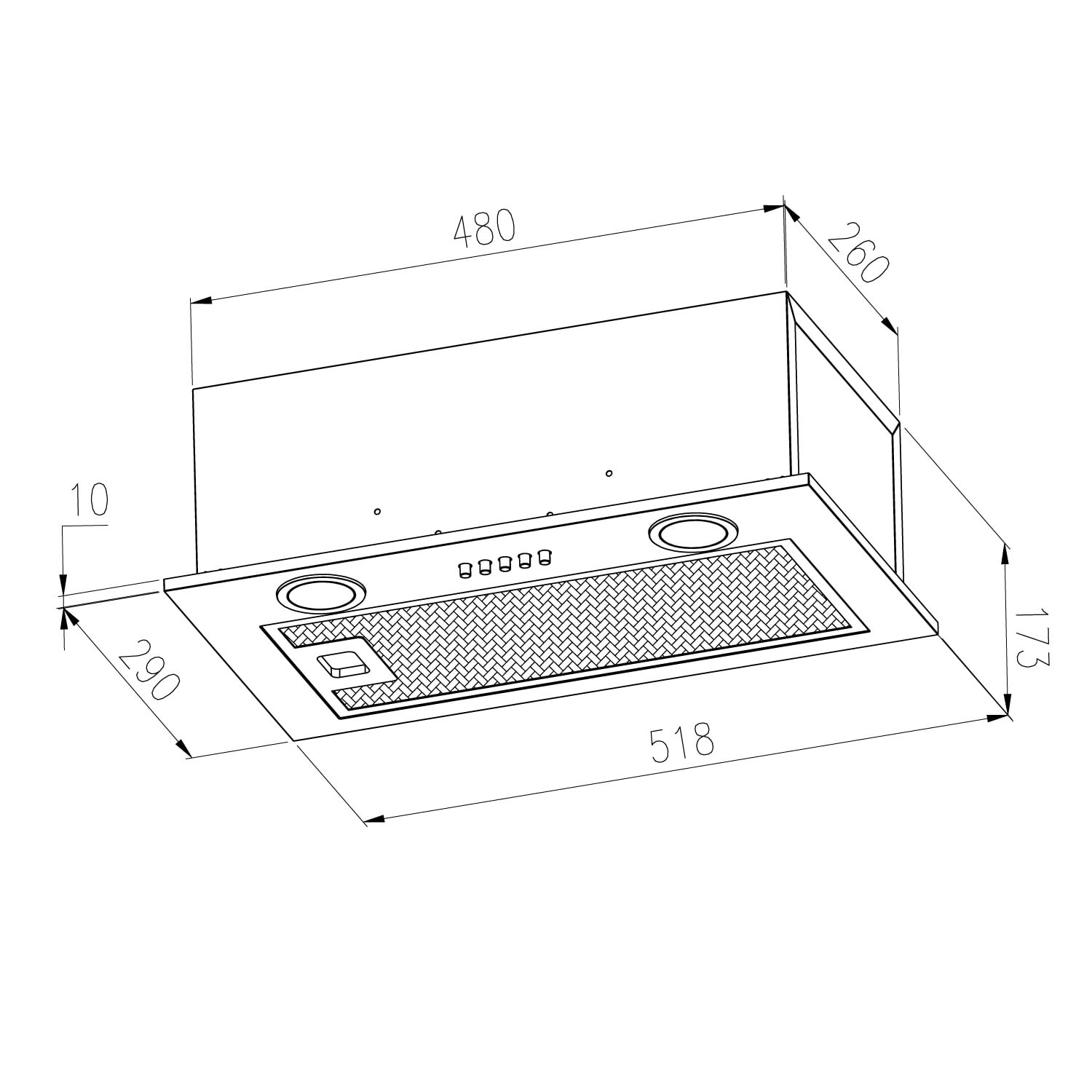CAMPANA EMPOTRADA GRÖNER INOX 52 CM - 5