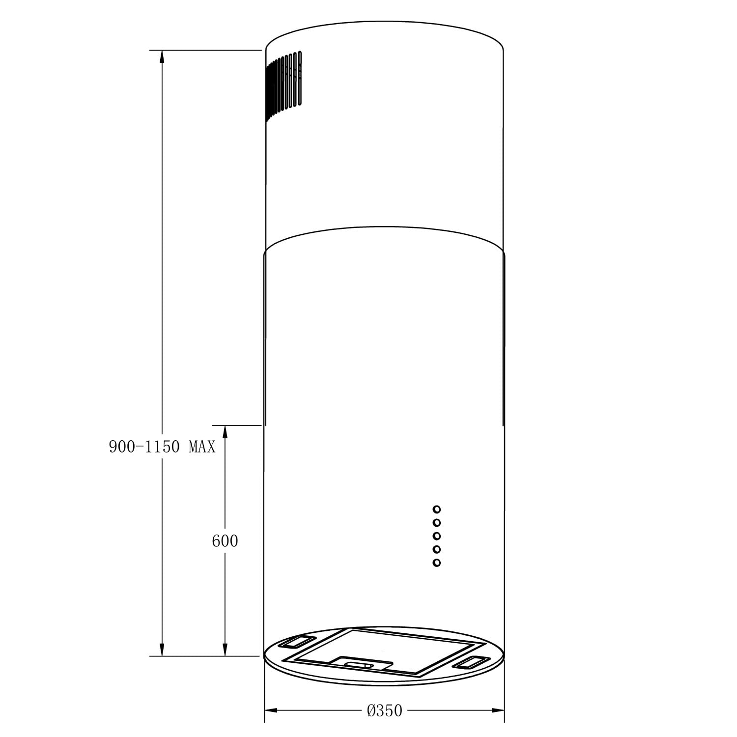 CAMPANA GRÖNER QCIS35C DECORATIVA BLACK TOUCH 90CM - 4