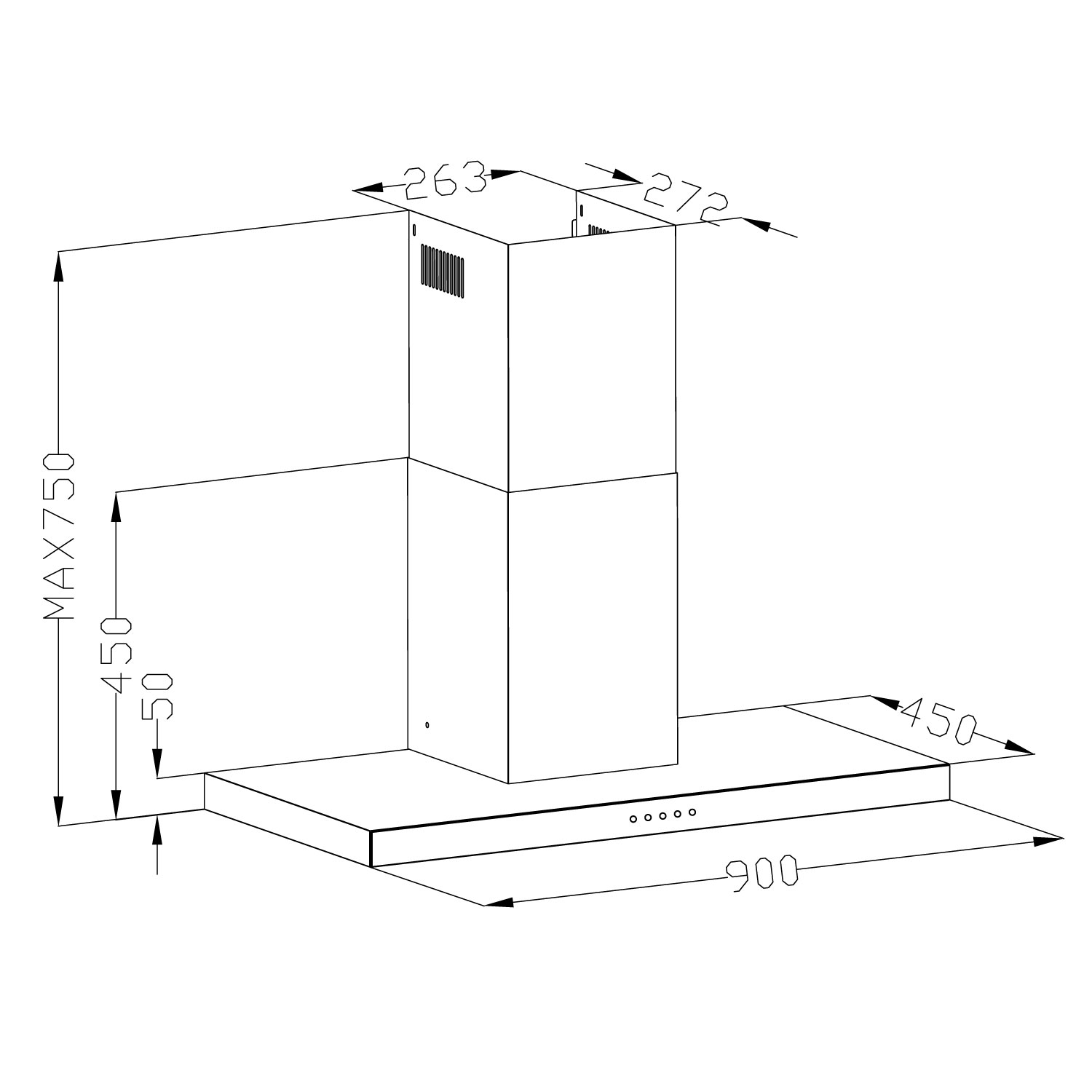 CAMPANA DECORATIVA GRÖNER INOX ST 90CM - 7
