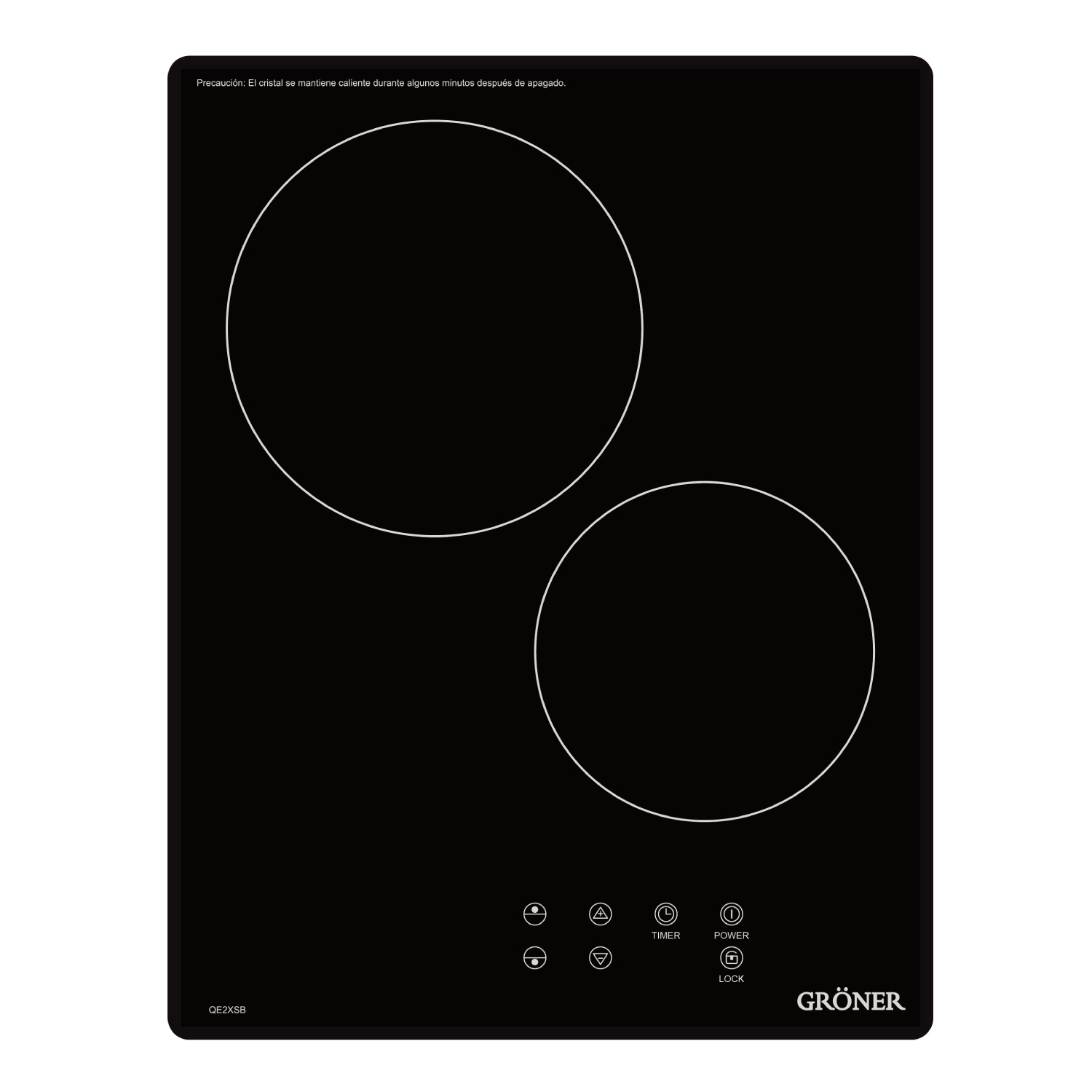 ENCIMERA VITROCERÁMICA GRÖNER TOUCH BLACK XS 2Q - 3