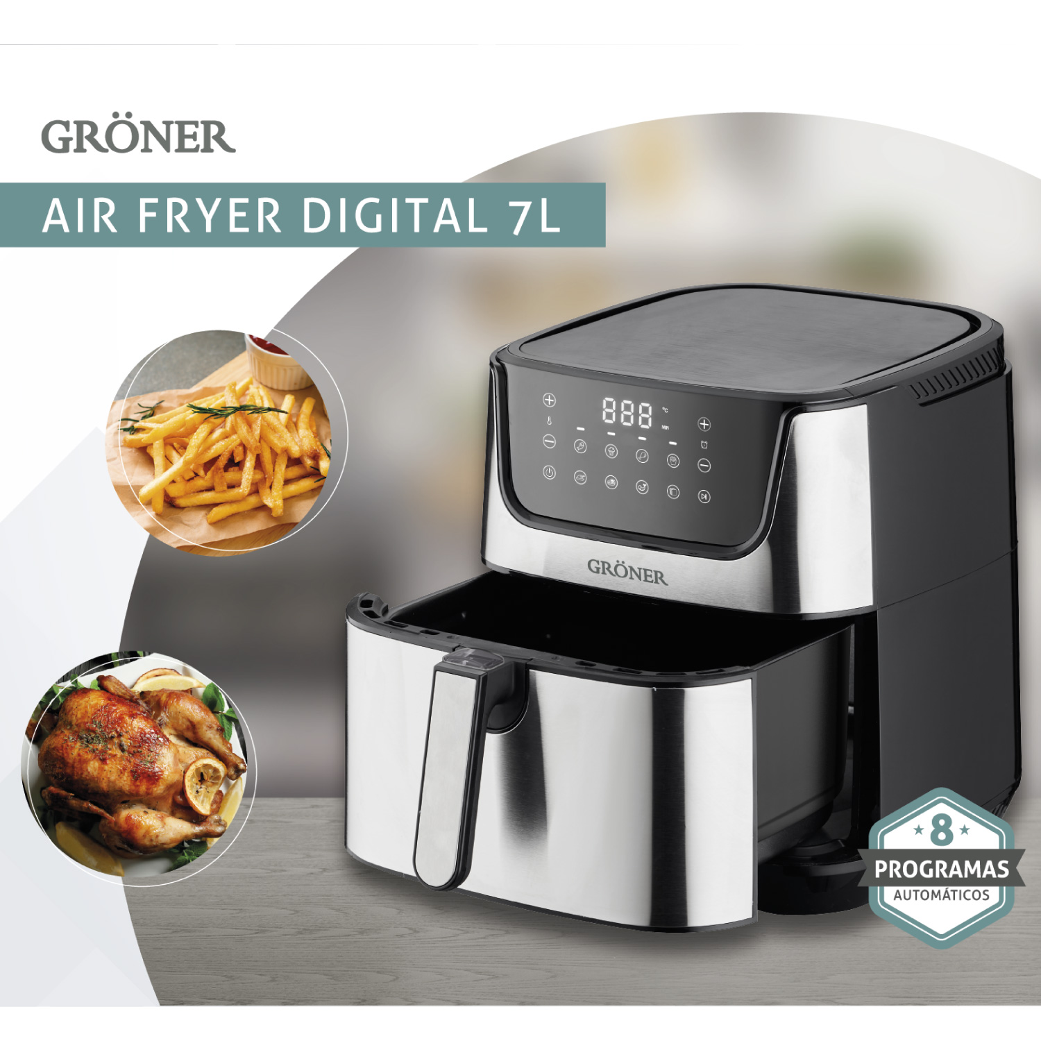 FREIDORA DE AIRE DIGITAL GRÖNER 7L - 3