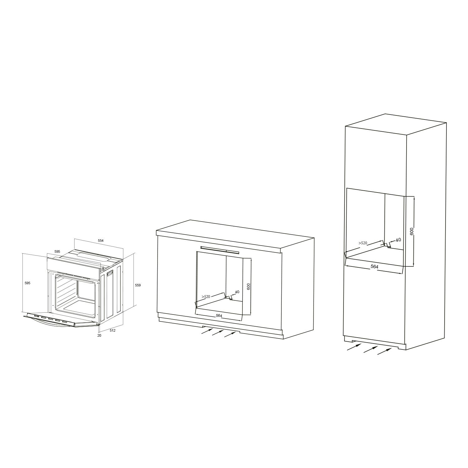 KIT HORNO ENCIMERA A GAS INOX 4Q - 6