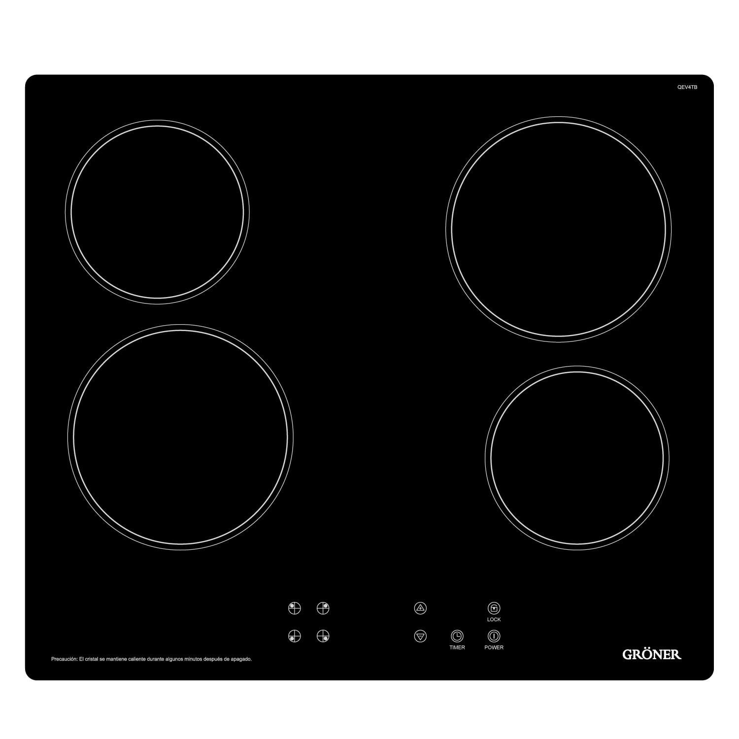 KIT FREIDORA DE AIRE DIGITAL 7L + ENCIMERA VITROCERÁMICA GRÖNER TOUCH BLACK 4Q - 5