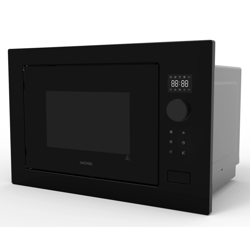 HORNO MICROONDAS EMPOTRABLE GRÖNER BLACK MATTE GRILL 25L - 8
