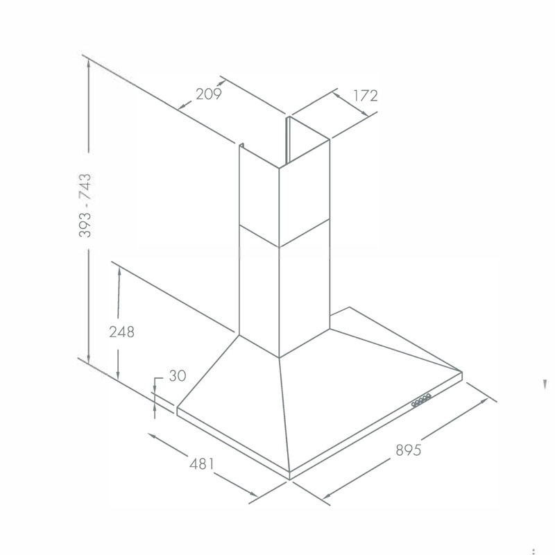 CAMPANA PIRAMIDAL GRÖNER INOX T90 - 5