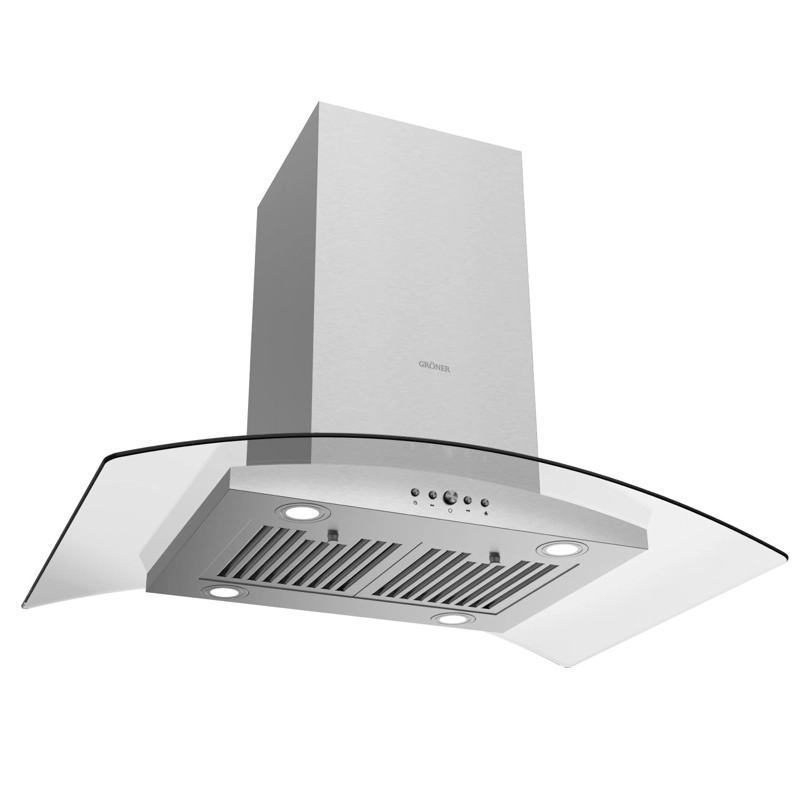 CAMPANA ISLA GRÖNER INOX GLASS T90 - 3