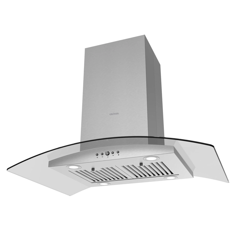 CAMPANA ISLA GRÖNER INOX GLASS T90 - 4