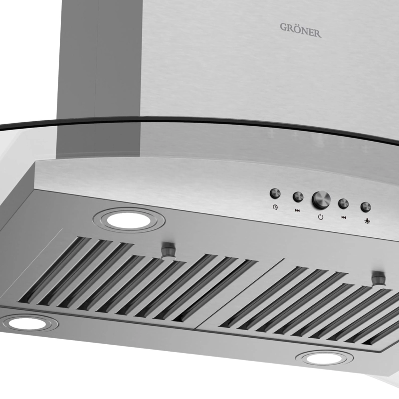CAMPANA ISLA GRÖNER INOX GLASS T90 - 5