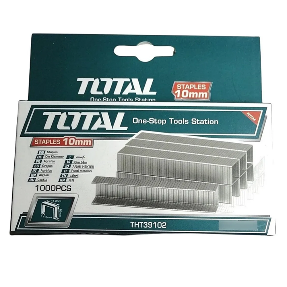 GRAPA TOTAL THT39102 CORCHETES 10 X 1.2 MM CAJA 1000 UNIDADES METAL - 2